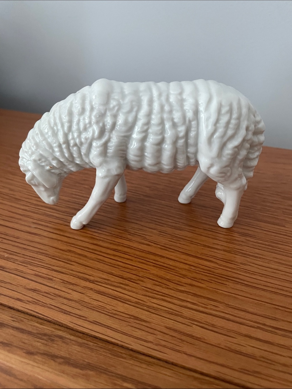 White Ceramic Sheep Nativity Figurine - Schmid Santini 1987